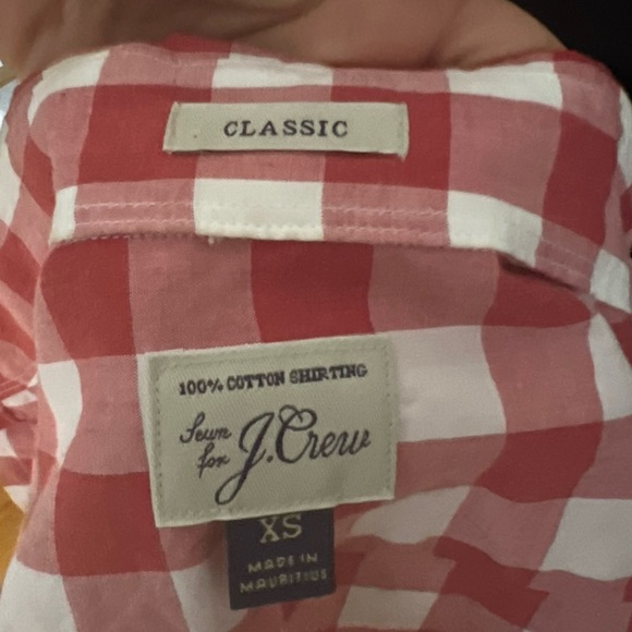 J Crew men’s red and white checkered button down shirt - Picture 4 of 5